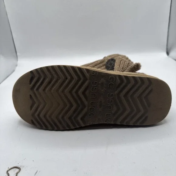 UGG Classic Knit Cardy MId Calf to Tall Boots Gray Style 5819 Size 5 Tan Camel - Picture 12 of 14